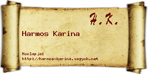 Harmos Karina névjegykártya